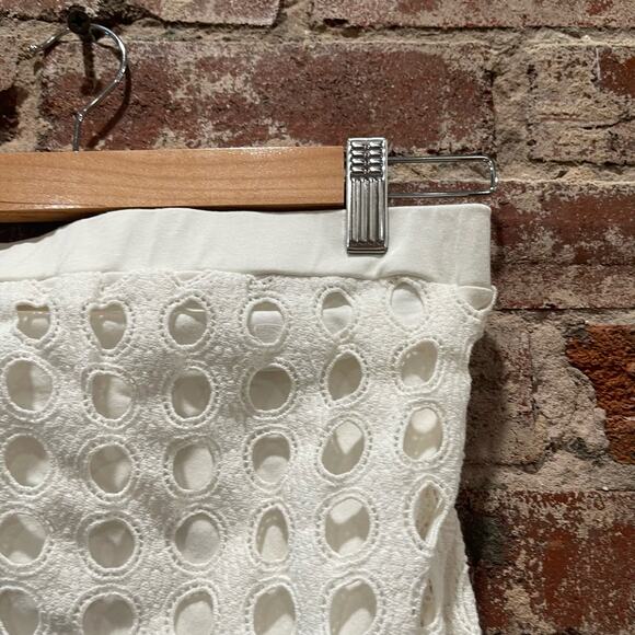 Silvia Tcherassi White Eyelet Midi Skirt Size Small - Picture 4 of 8